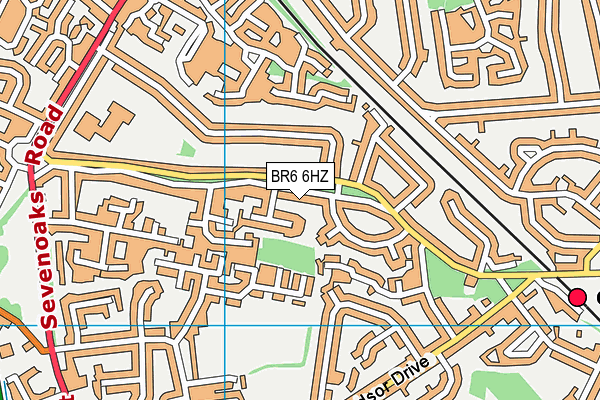 BR6 6HZ map - OS VectorMap District (Ordnance Survey)