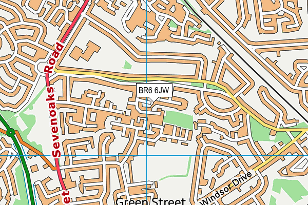 BR6 6JW map - OS VectorMap District (Ordnance Survey)