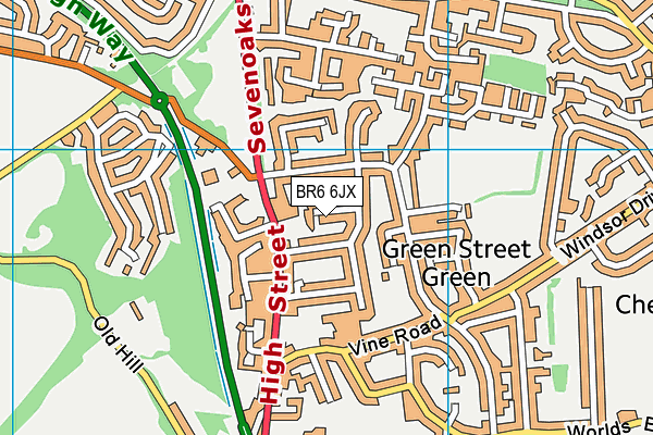 BR6 6JX map - OS VectorMap District (Ordnance Survey)