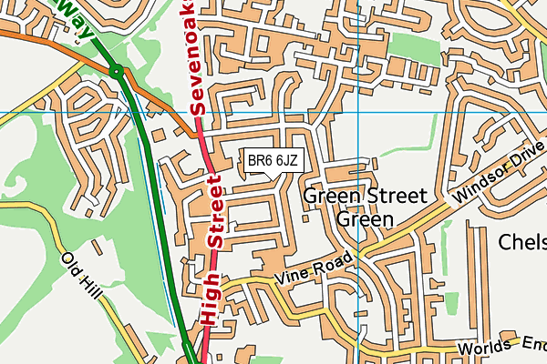 BR6 6JZ map - OS VectorMap District (Ordnance Survey)