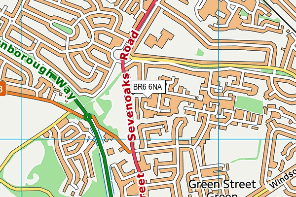 BR6 6NA map - OS VectorMap District (Ordnance Survey)