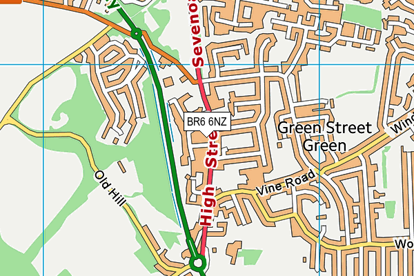 BR6 6NZ map - OS VectorMap District (Ordnance Survey)