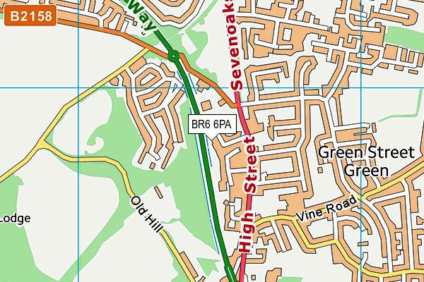 BR6 6PA map - OS VectorMap District (Ordnance Survey)