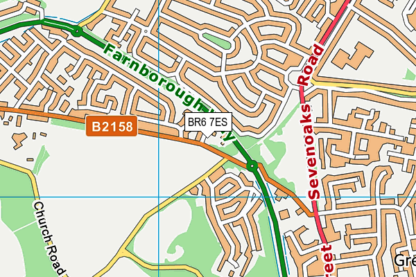BR6 7ES map - OS VectorMap District (Ordnance Survey)