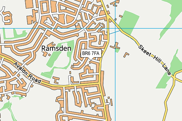 BR6 7FA map - OS VectorMap District (Ordnance Survey)