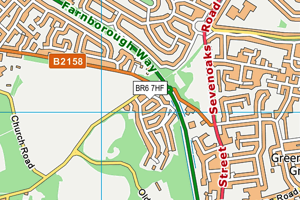 BR6 7HF map - OS VectorMap District (Ordnance Survey)