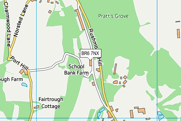 Pratts Bottom Primary School map (BR6 7NX) - OS VectorMap District (Ordnance Survey)