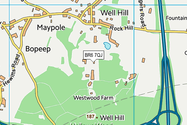 BR6 7QJ map - OS VectorMap District (Ordnance Survey)
