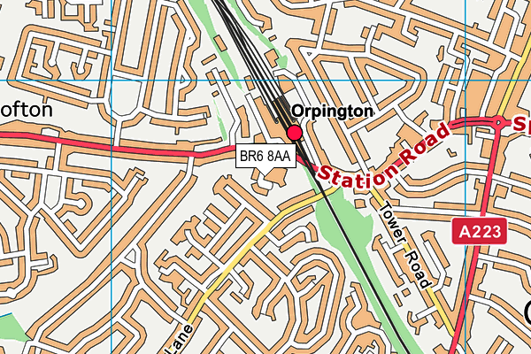 BR6 8AA map - OS VectorMap District (Ordnance Survey)