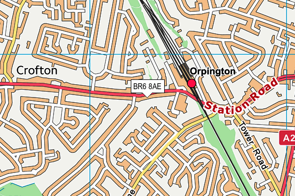 BR6 8AE map - OS VectorMap District (Ordnance Survey)