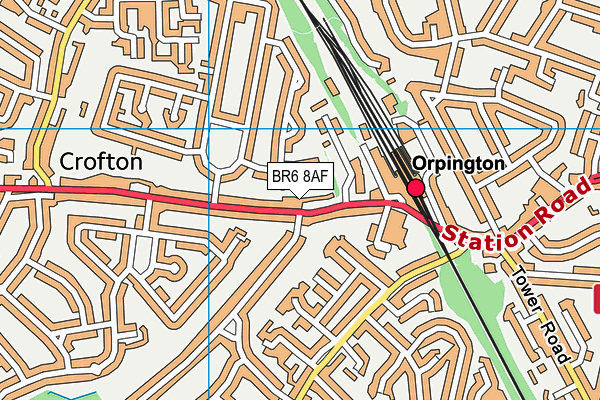 BR6 8AF map - OS VectorMap District (Ordnance Survey)