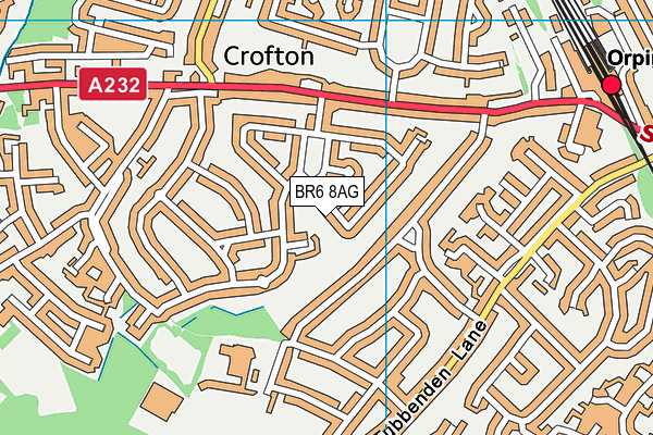 BR6 8AG map - OS VectorMap District (Ordnance Survey)