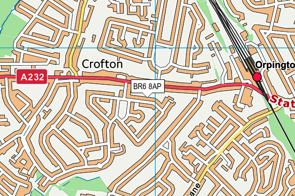 BR6 8AP map - OS VectorMap District (Ordnance Survey)