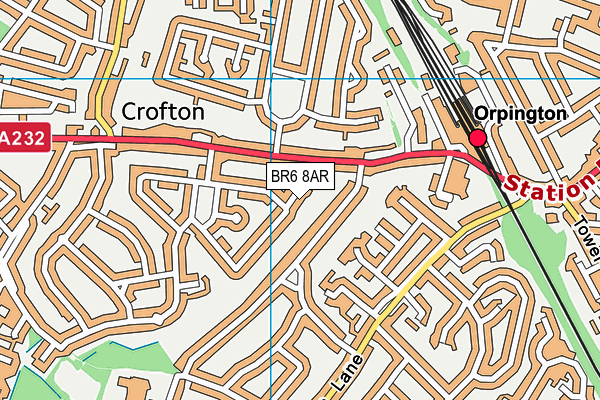 BR6 8AR map - OS VectorMap District (Ordnance Survey)