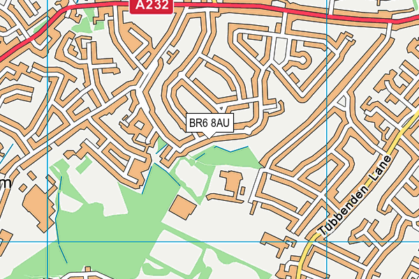 BR6 8AU map - OS VectorMap District (Ordnance Survey)