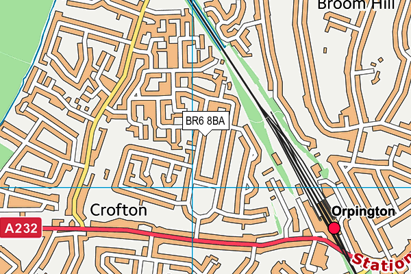 BR6 8BA map - OS VectorMap District (Ordnance Survey)