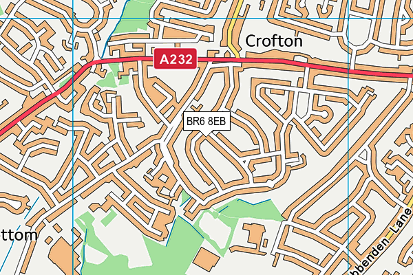 BR6 8EB map - OS VectorMap District (Ordnance Survey)