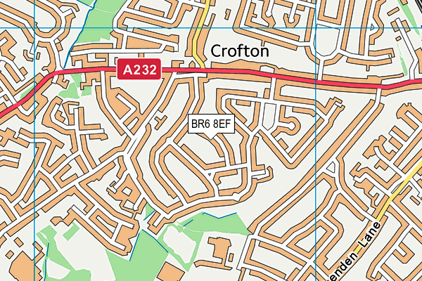 BR6 8EF map - OS VectorMap District (Ordnance Survey)