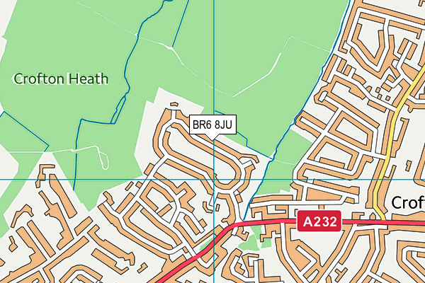 BR6 8JU map - OS VectorMap District (Ordnance Survey)