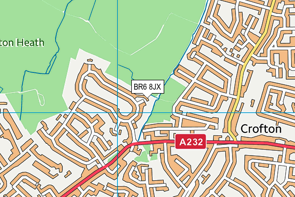 BR6 8JX map - OS VectorMap District (Ordnance Survey)