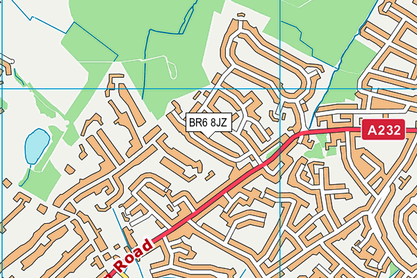 BR6 8JZ map - OS VectorMap District (Ordnance Survey)