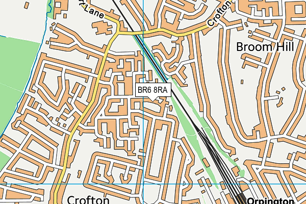 BR6 8RA map - OS VectorMap District (Ordnance Survey)