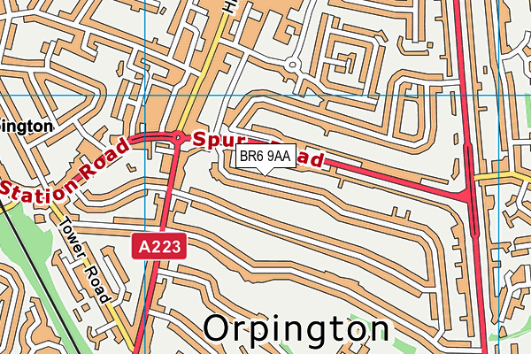 BR6 9AA map - OS VectorMap District (Ordnance Survey)