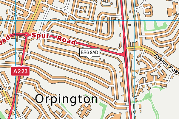 BR6 9AD map - OS VectorMap District (Ordnance Survey)