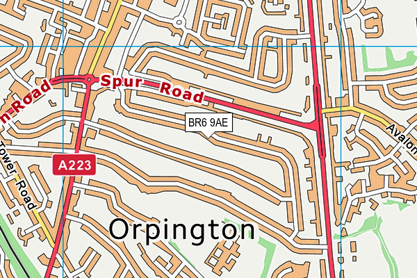 BR6 9AE map - OS VectorMap District (Ordnance Survey)