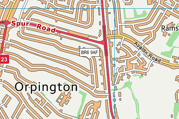 BR6 9AF map - OS VectorMap District (Ordnance Survey)