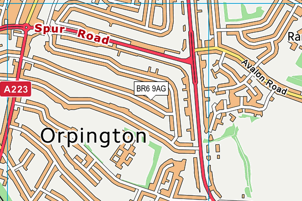 BR6 9AG map - OS VectorMap District (Ordnance Survey)