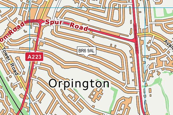 BR6 9AL map - OS VectorMap District (Ordnance Survey)