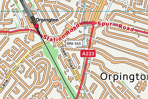 BR6 9AS map - OS VectorMap District (Ordnance Survey)