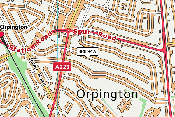 BR6 9AW map - OS VectorMap District (Ordnance Survey)