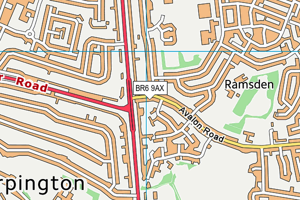 BR6 9AX map - OS VectorMap District (Ordnance Survey)
