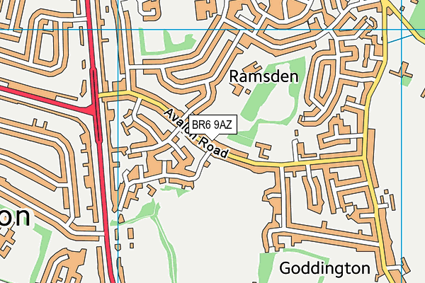 BR6 9AZ map - OS VectorMap District (Ordnance Survey)