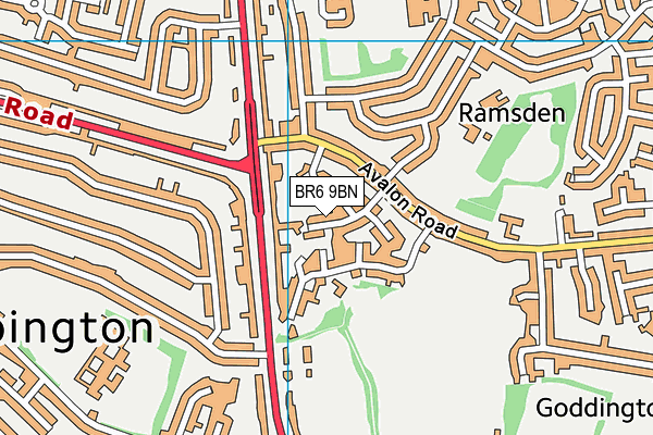BR6 9BN map - OS VectorMap District (Ordnance Survey)
