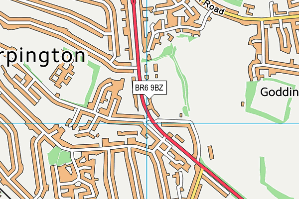 BR6 9BZ map - OS VectorMap District (Ordnance Survey)