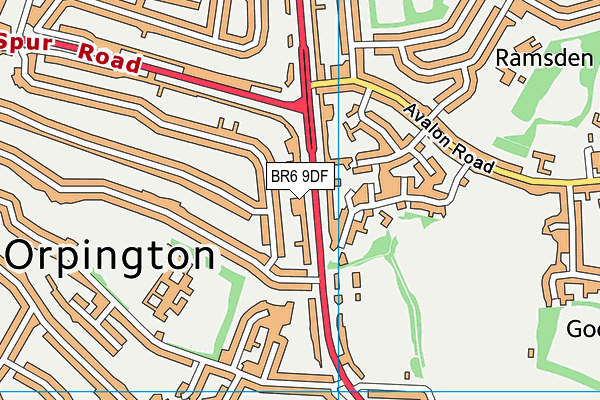 BR6 9DF map - OS VectorMap District (Ordnance Survey)