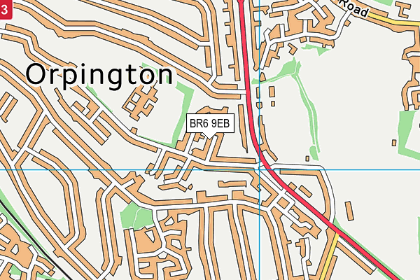 BR6 9EB map - OS VectorMap District (Ordnance Survey)