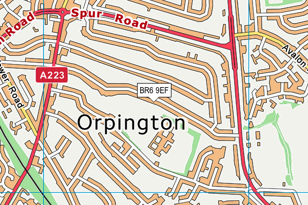 BR6 9EF map - OS VectorMap District (Ordnance Survey)