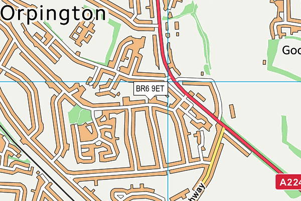 BR6 9ET map - OS VectorMap District (Ordnance Survey)