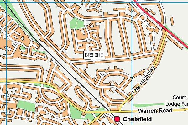 BR6 9HE map - OS VectorMap District (Ordnance Survey)