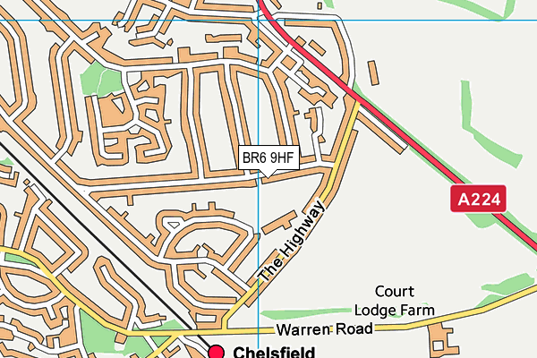 BR6 9HF map - OS VectorMap District (Ordnance Survey)