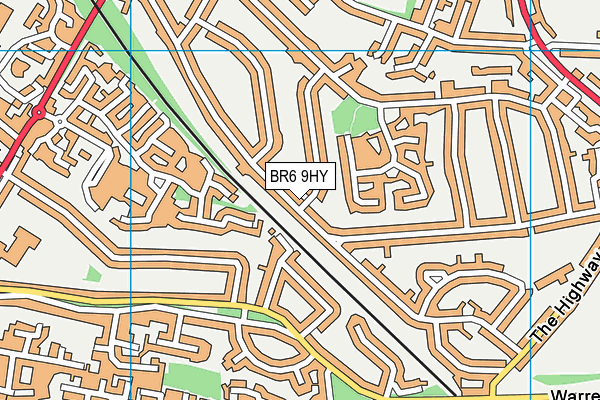 BR6 9HY map - OS VectorMap District (Ordnance Survey)