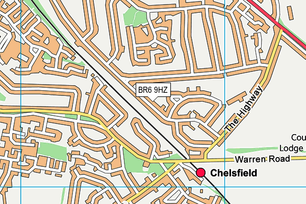 BR6 9HZ map - OS VectorMap District (Ordnance Survey)