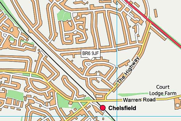 BR6 9JF map - OS VectorMap District (Ordnance Survey)