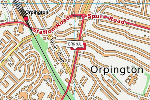 BR6 9JL map - OS VectorMap District (Ordnance Survey)