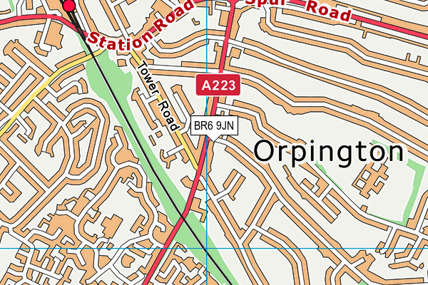 BR6 9JN map - OS VectorMap District (Ordnance Survey)