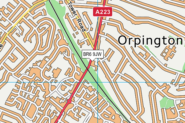 BR6 9JW map - OS VectorMap District (Ordnance Survey)
